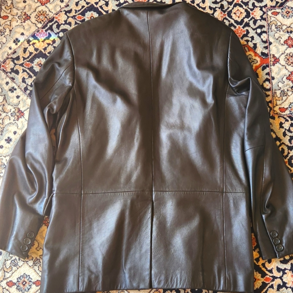 Mens hugo boss leather jacket